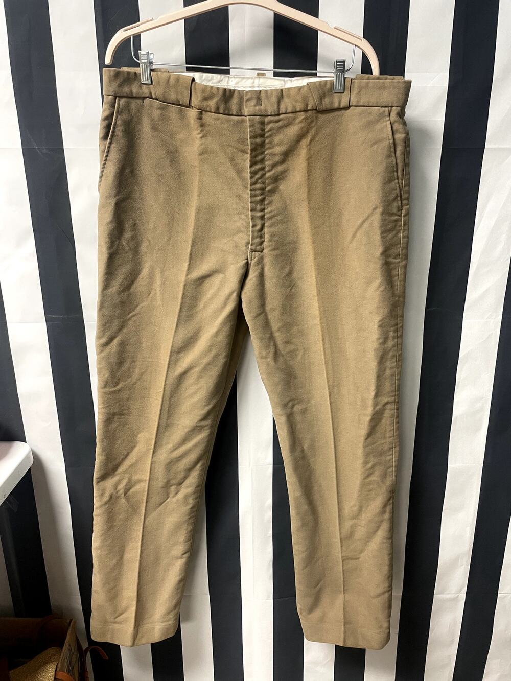 UNBRANDED Men's Khaki Straight Dress Pants Size 28 High Rise 100% Cotton